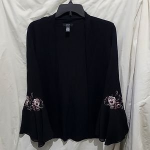 Alfani Women’s Lightweight Cardigan Size S Black Sweater Bell Sleeve